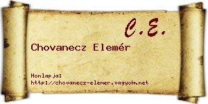 Chovanecz Elemér névjegykártya