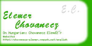 elemer chovanecz business card
